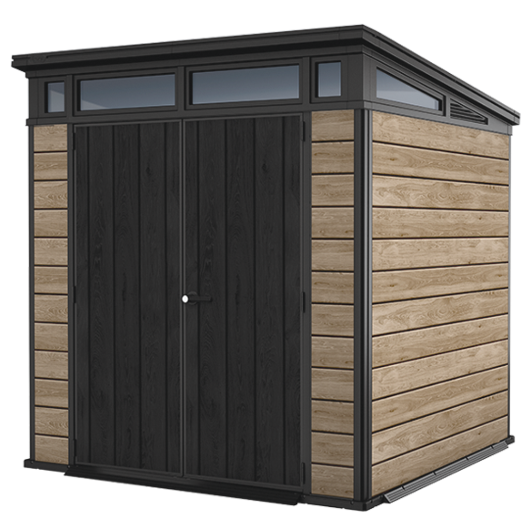 1_936ad06e-c5f8-424c-b971-b061d3f18cdd Signature Collection: 7x7ft (2.1m x 2.1m) Pent Shed Ashwood | PREORDER JUNE - Image 1